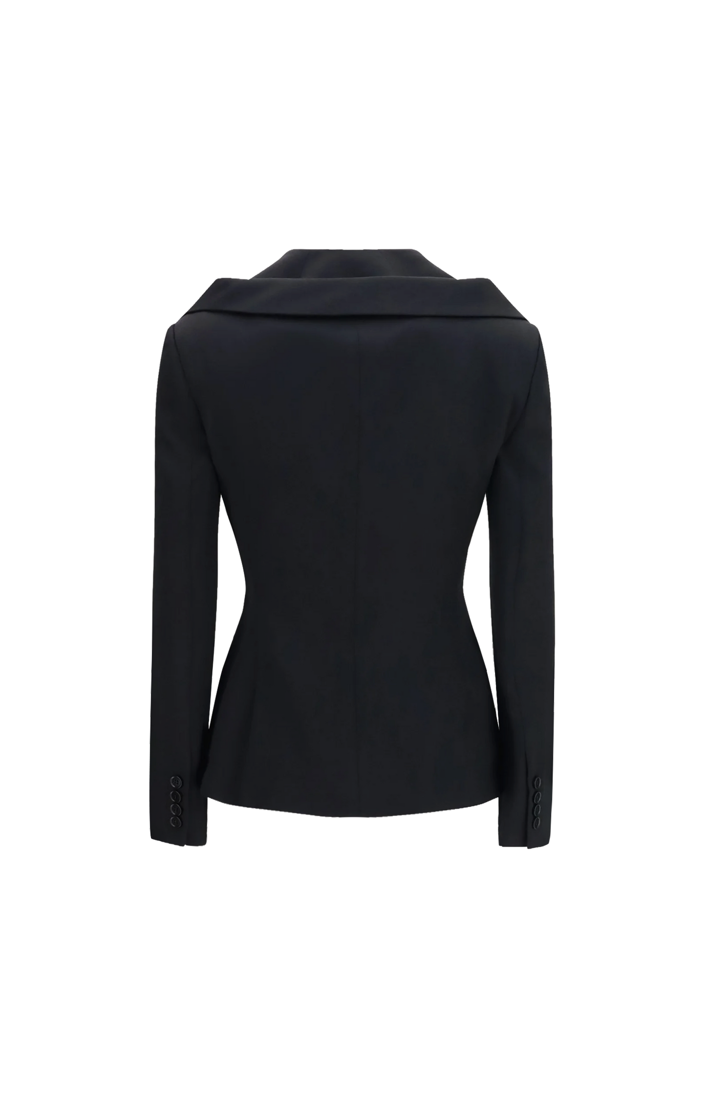 Off-the-Shoulder Harness Jacket in Black