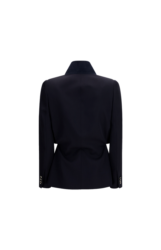 Folded Lapel Single-Breasted Jacket