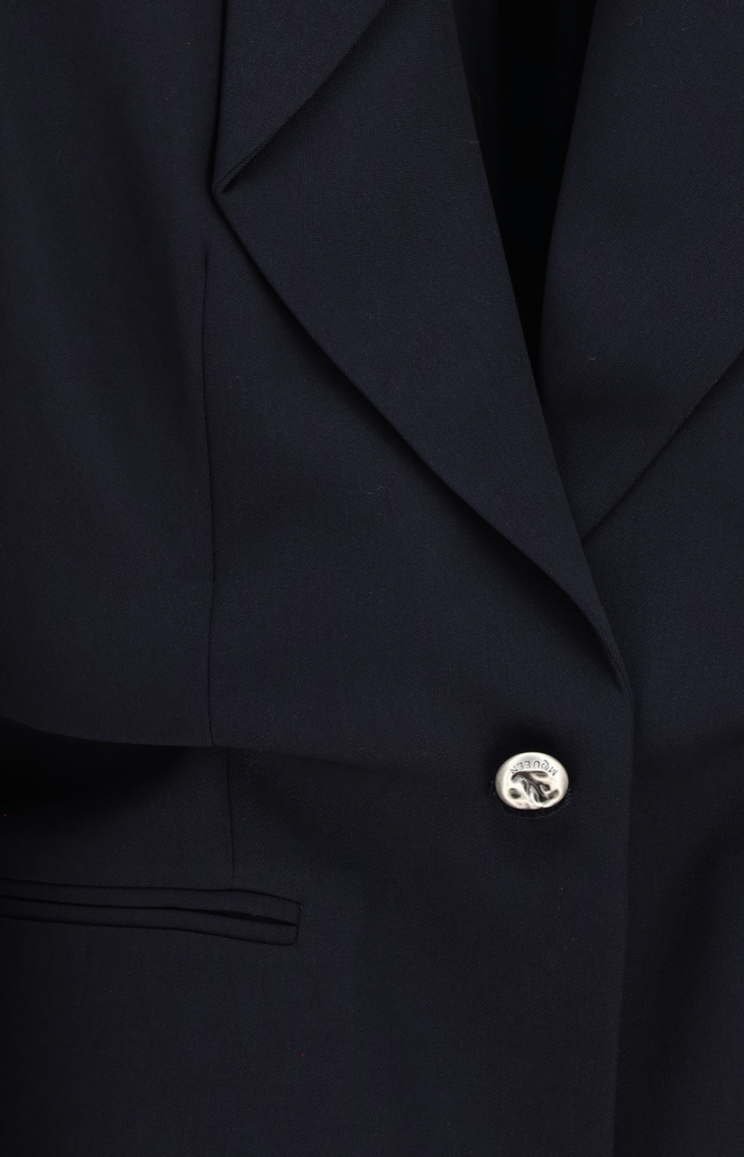 Folded Lapel Single-Breasted Jacket