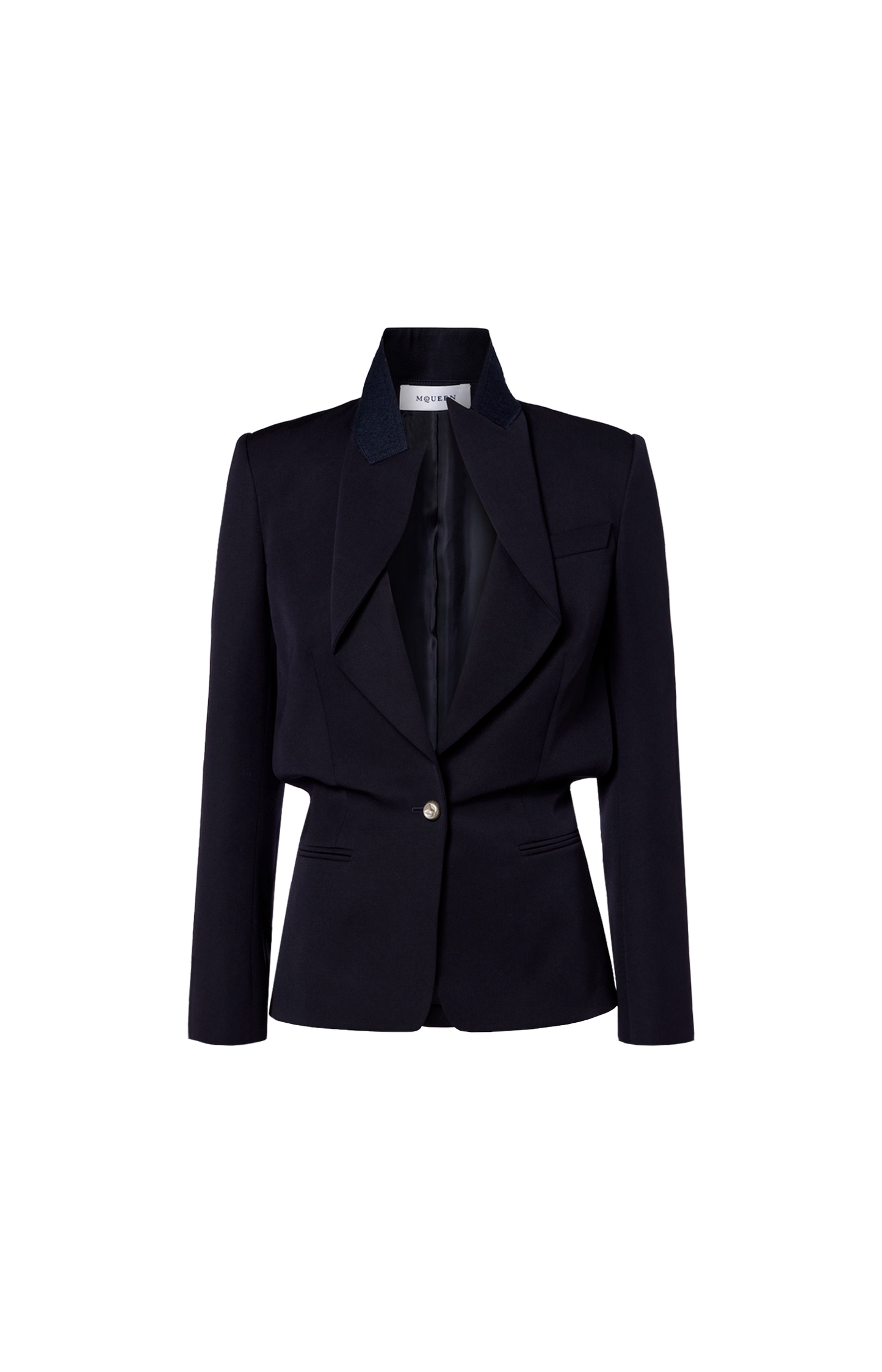 Folded Lapel Single-Breasted Jacket
