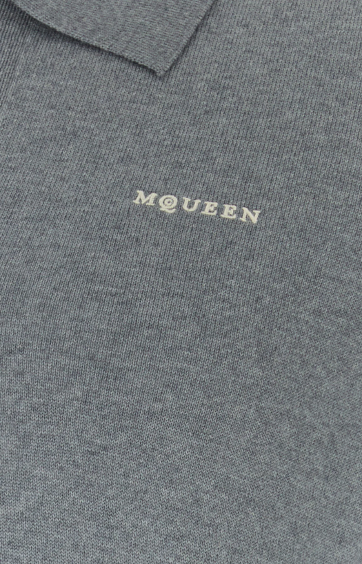 Wool Polo Shirt in Grey