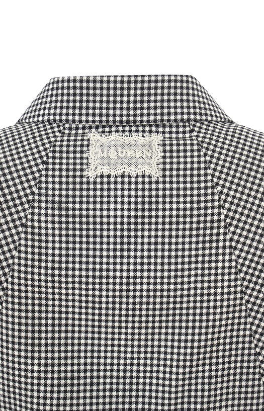 Gingham Check Cutaway Jacket in Black/Ivory