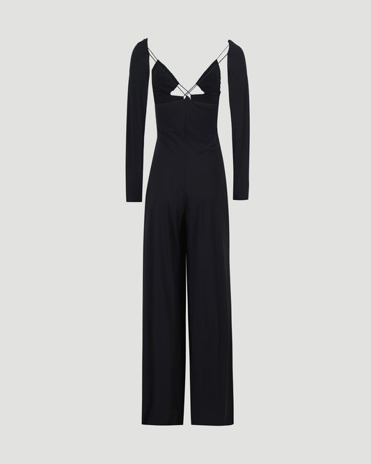 BELLA JUMPSUIT IN DEEP BLACK