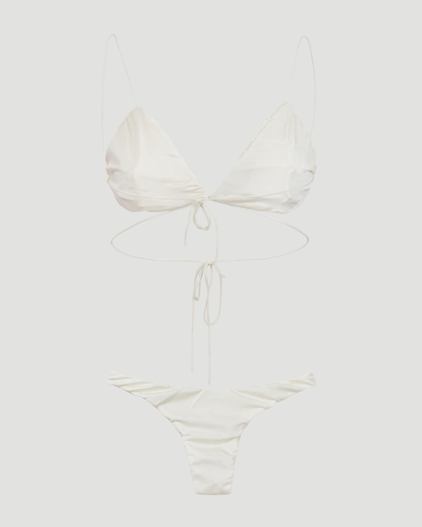 TYRA SATIN SWIMSUIT IN WHITE