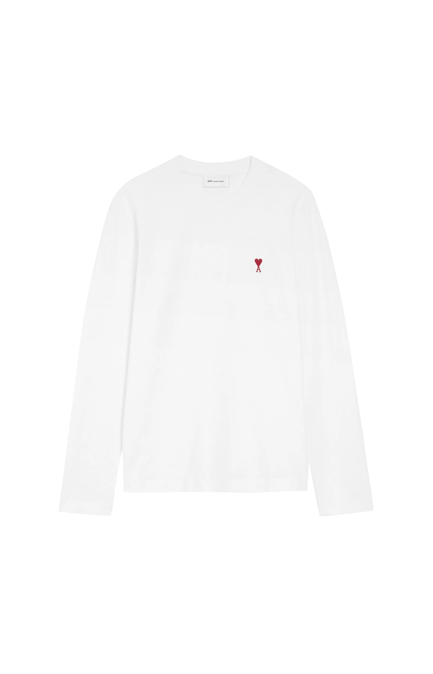 White Cotton Longsleeves T-Shirt with Ami De Coeur