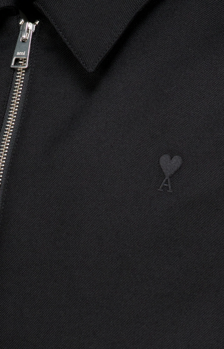 Ami Paris Wool Padded Jacket with Ami de Coeur in Black — product photo 3