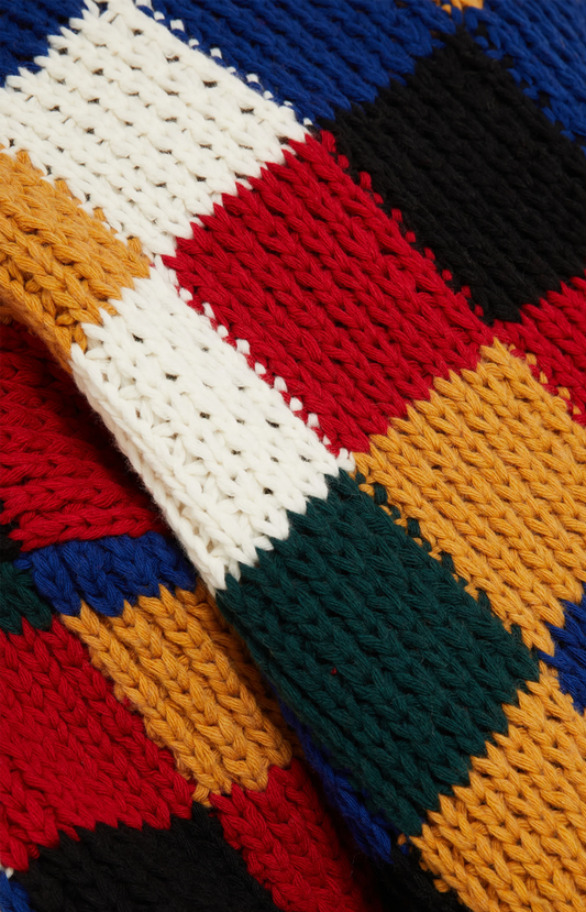 Ami Paris Checkered Wool Crewneck Sweater in Multicolor — product photo 2