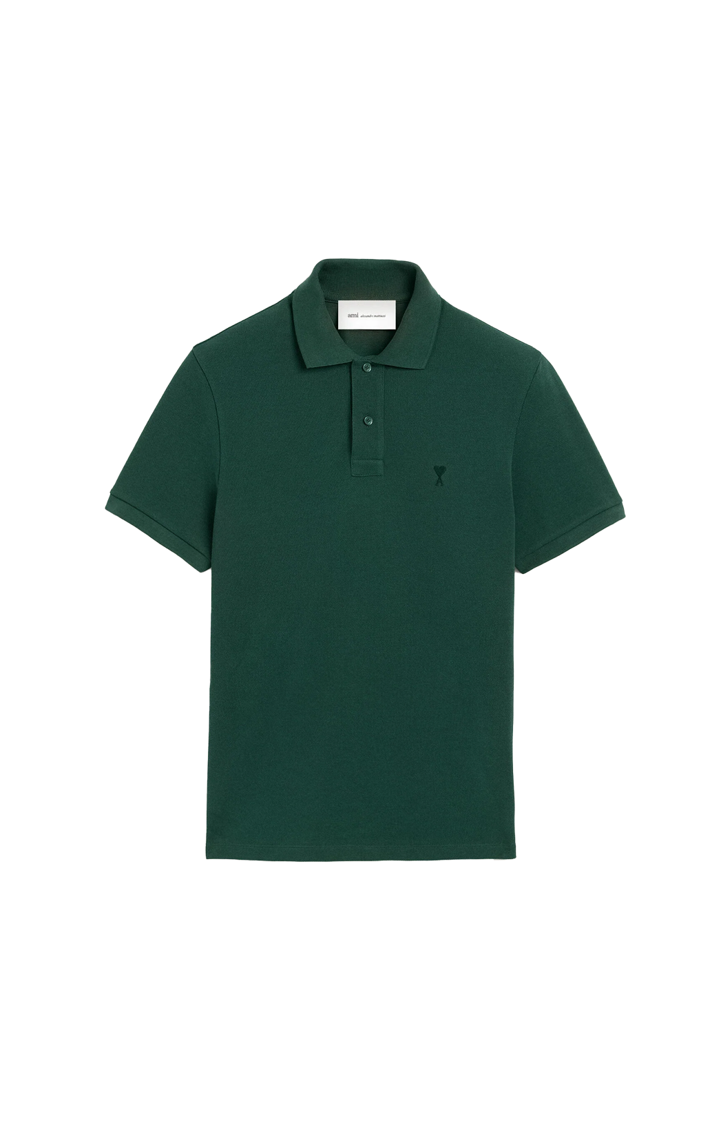 Green cotton polo with Ami de Coeur