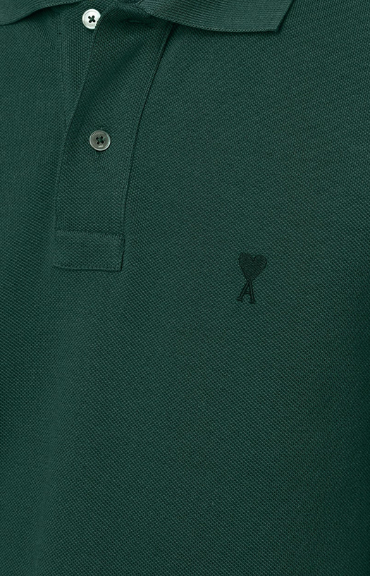Green cotton polo with Ami de Coeur