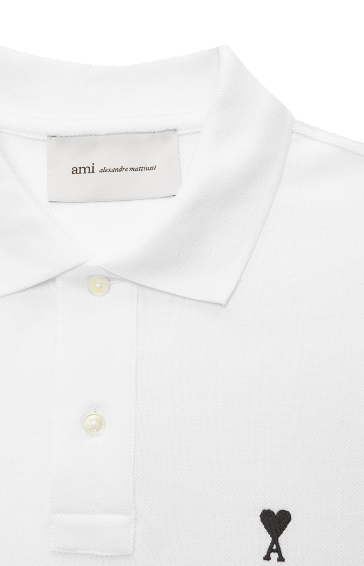 White Cotton Short Sleeves Ami De Coeur Polo Shirt