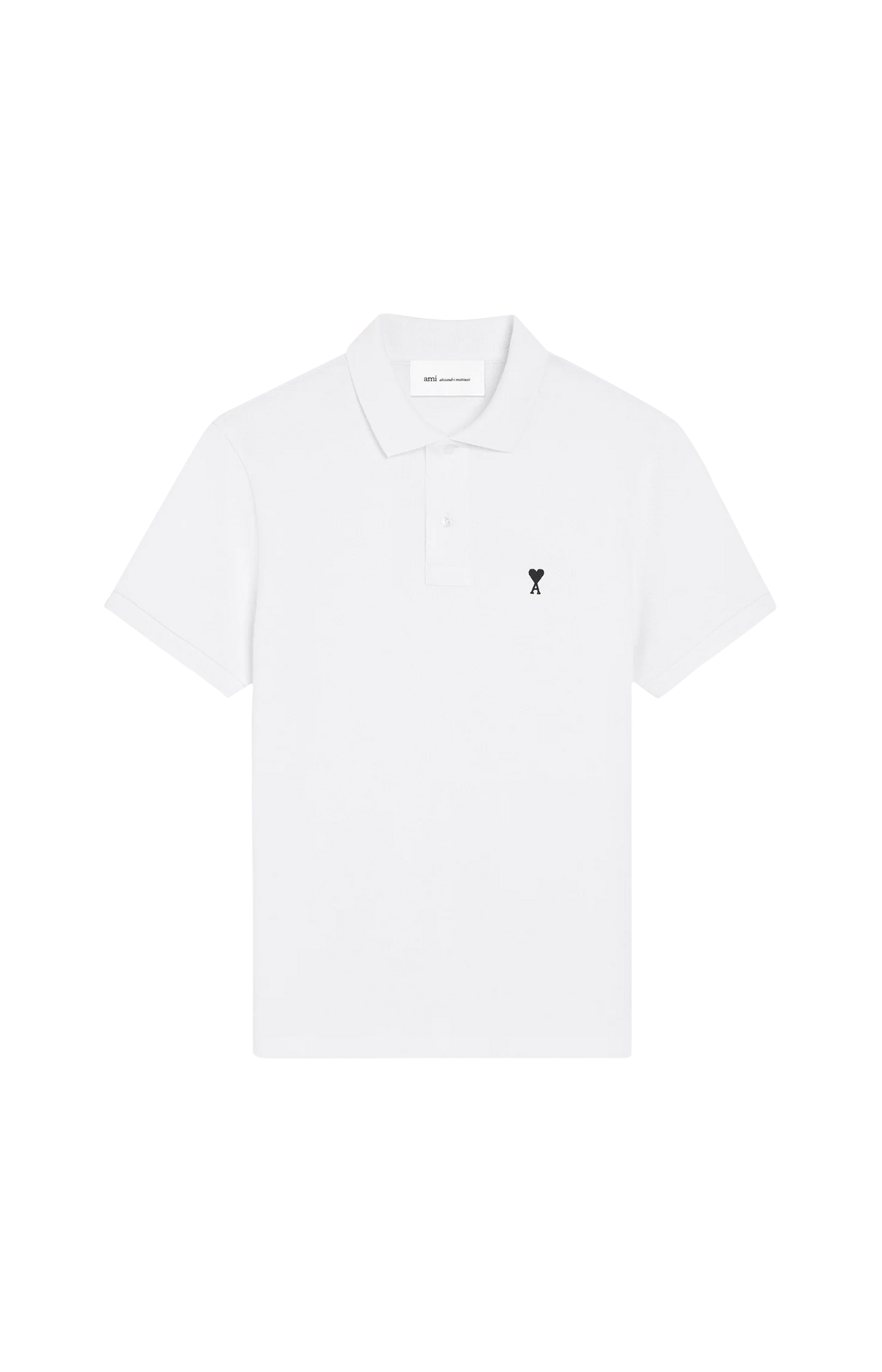 White Cotton Short Sleeves Ami De Coeur Polo Shirt