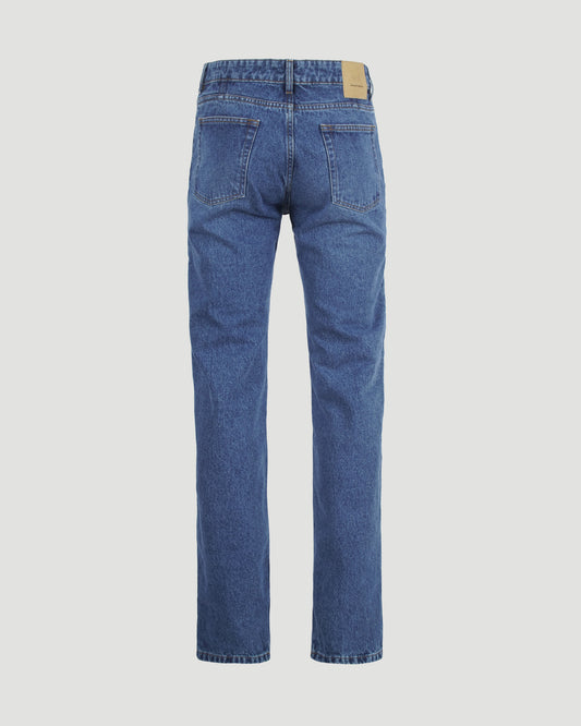 STRAIGHT LEG JEANS IN USED BLUE