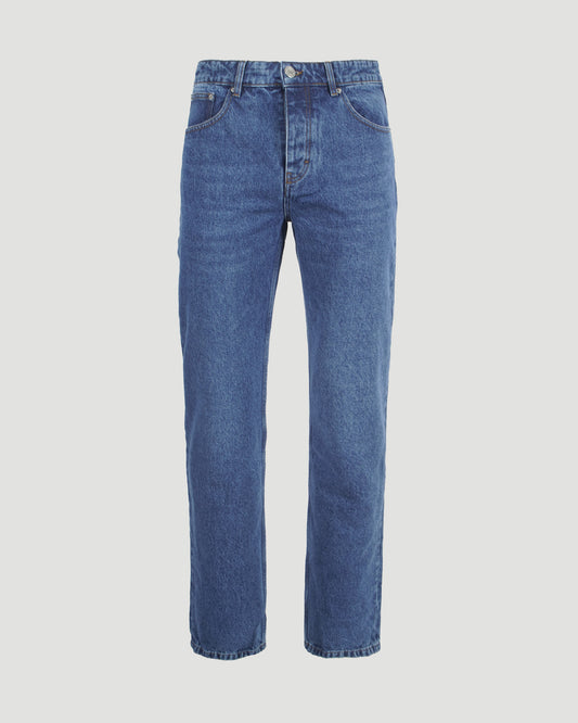 STRAIGHT LEG JEANS IN USED BLUE