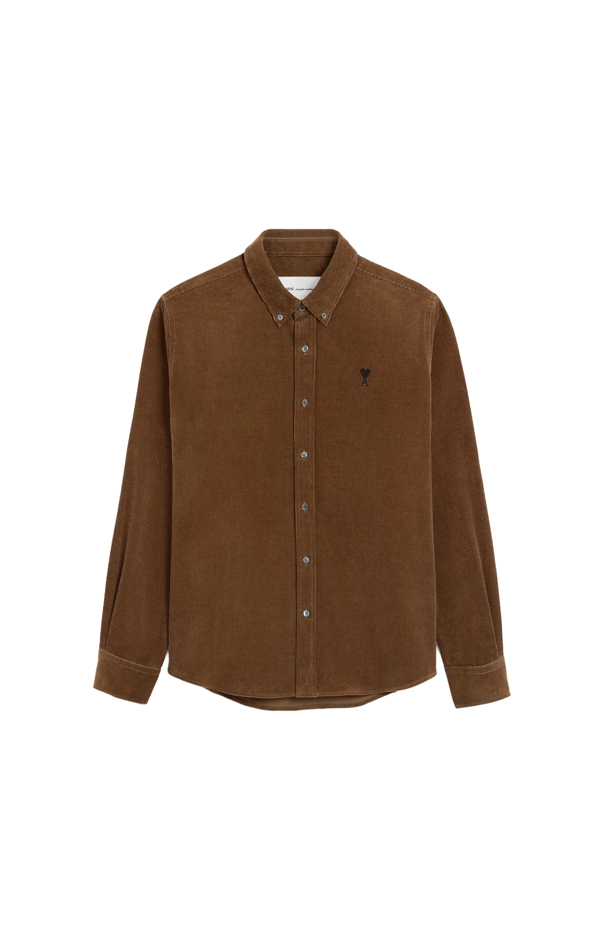 Corduroy Shirt with Ami de Coeur in Chocolate Brown