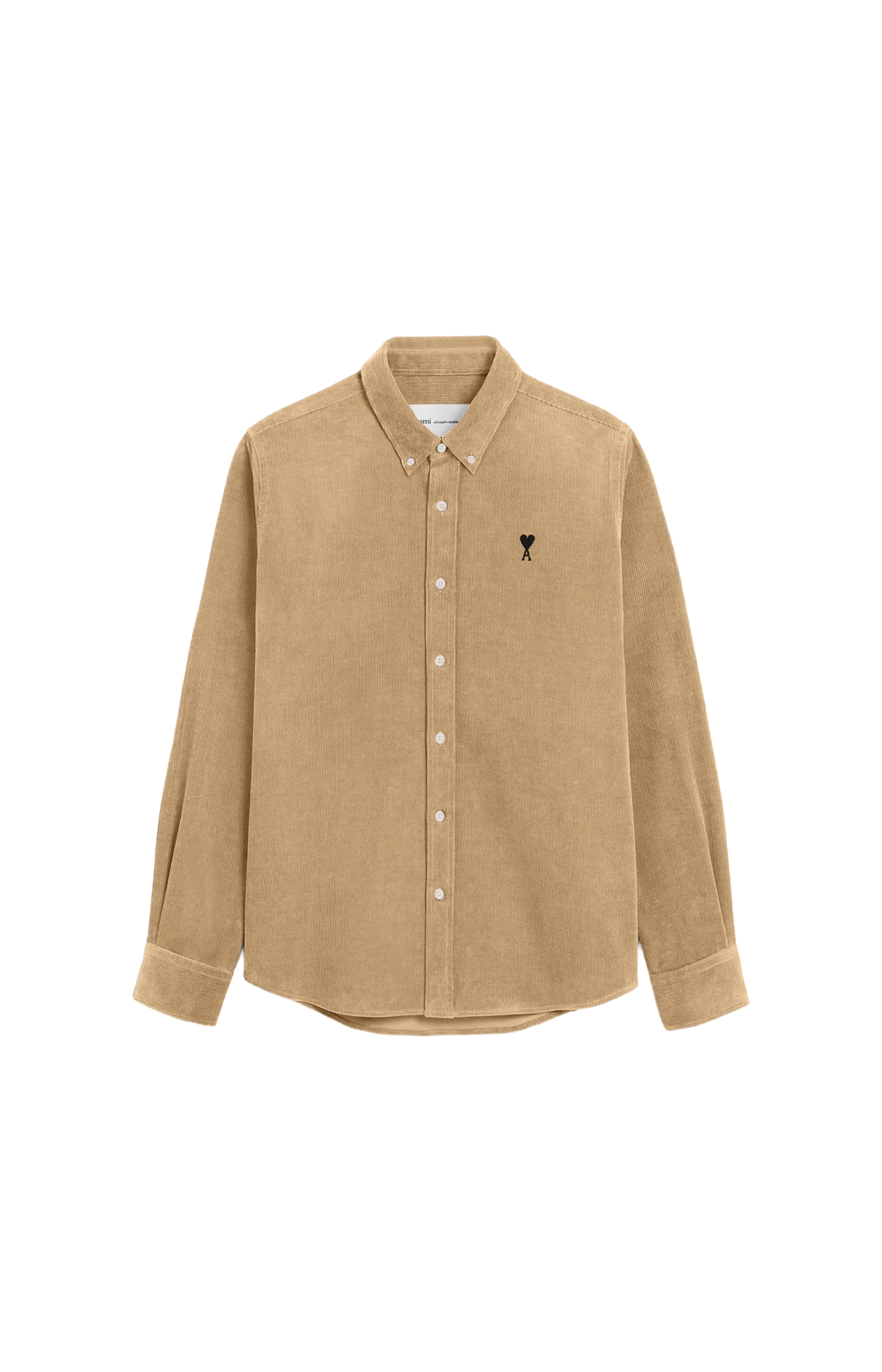 Corduroy Shirt with Ami de Coeur in Beige