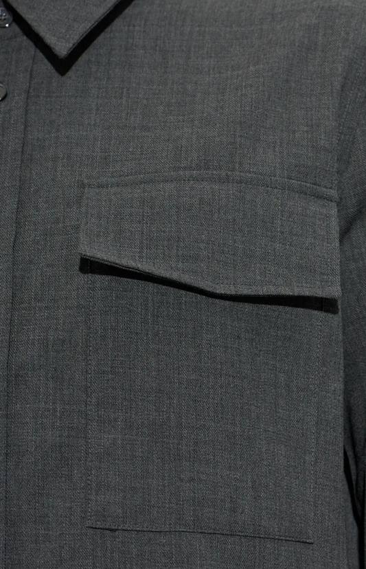 Ami Paris Wool Shirt in Carbon Grey — product photo 2