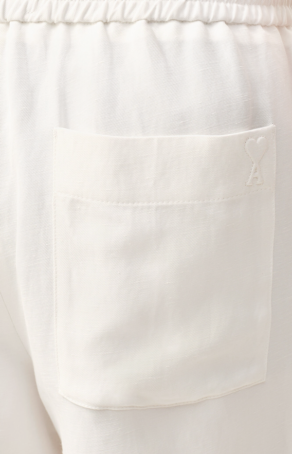 Beige Blended Linen Elasticated Waist Ami De Coeur Shorts