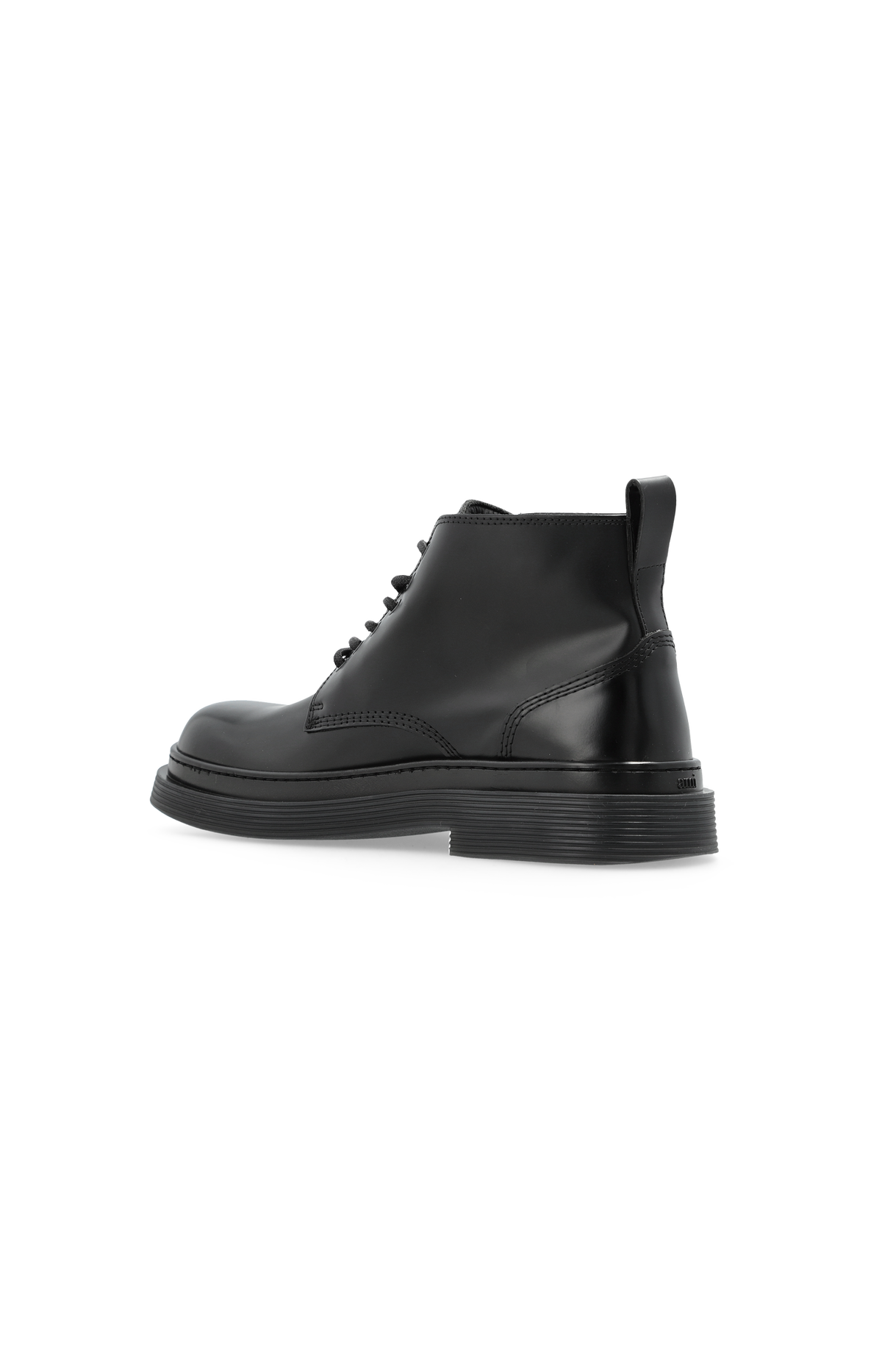Ami Paris Leather Lace-Up Ankle Boots in Black — product photo 3