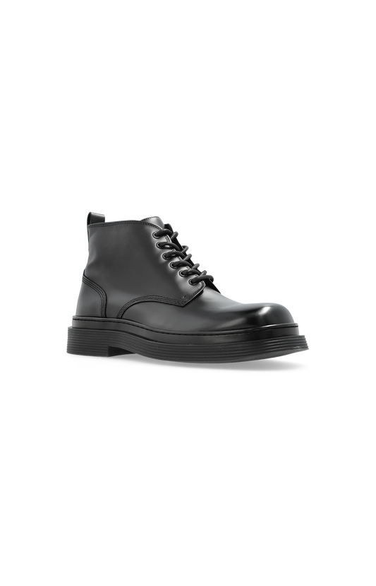 Ami Paris Leather Lace-Up Ankle Boots in Black — product photo 2