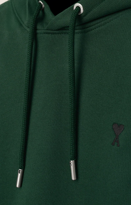 Green Cotton Hoodie with Ami de Coeur