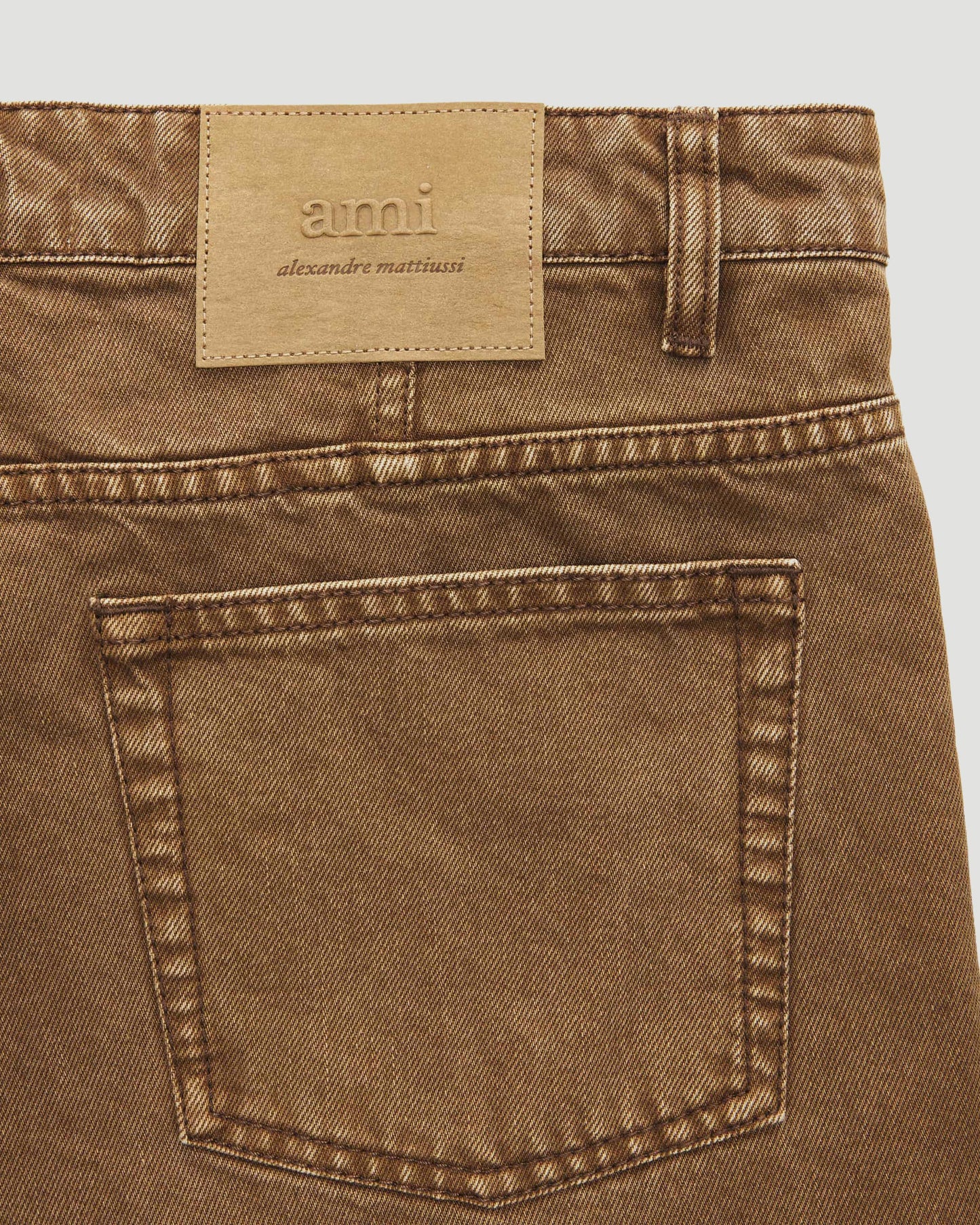 Cotton Tapered Fit Jeans in Hazelnut