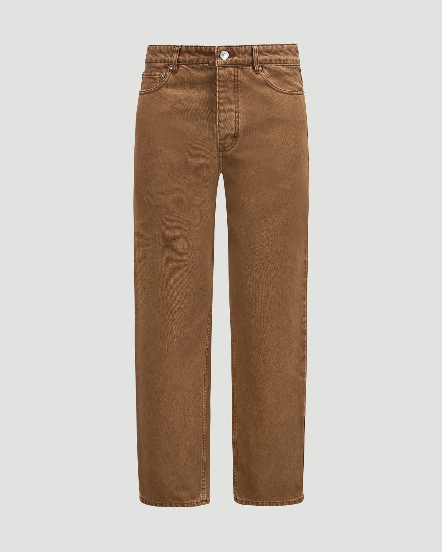 Cotton Tapered Fit Jeans in Hazelnut