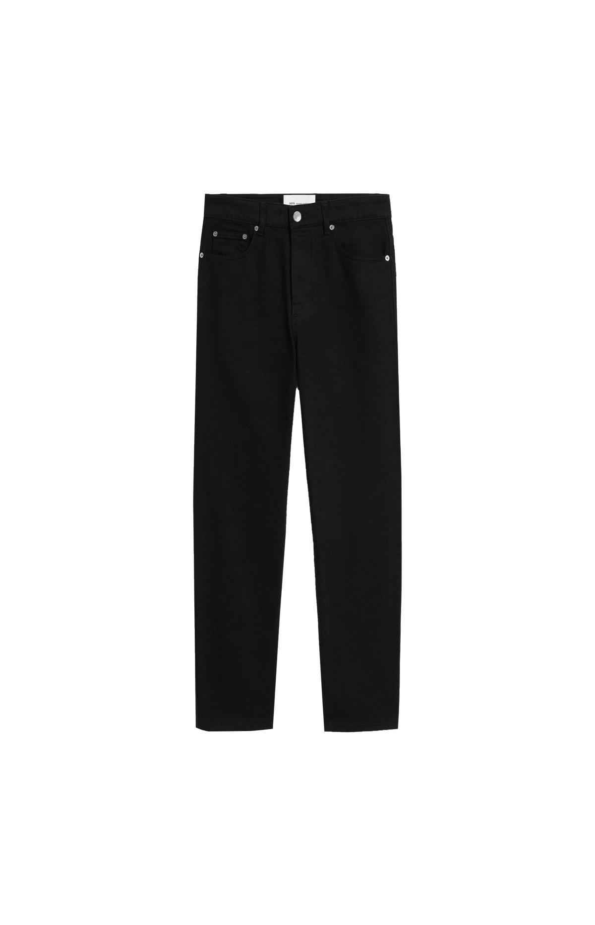 Ami Paris Tapered-Fit Cotton Jeans in Black — front view