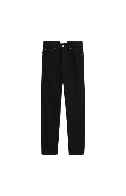 Ami Paris Tapered-Fit Cotton Jeans in Black — front view