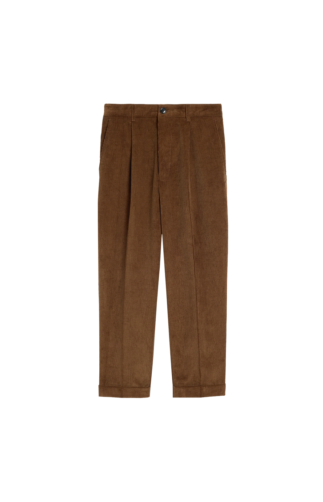 Brown carrot-fit corduroy cotton trousers