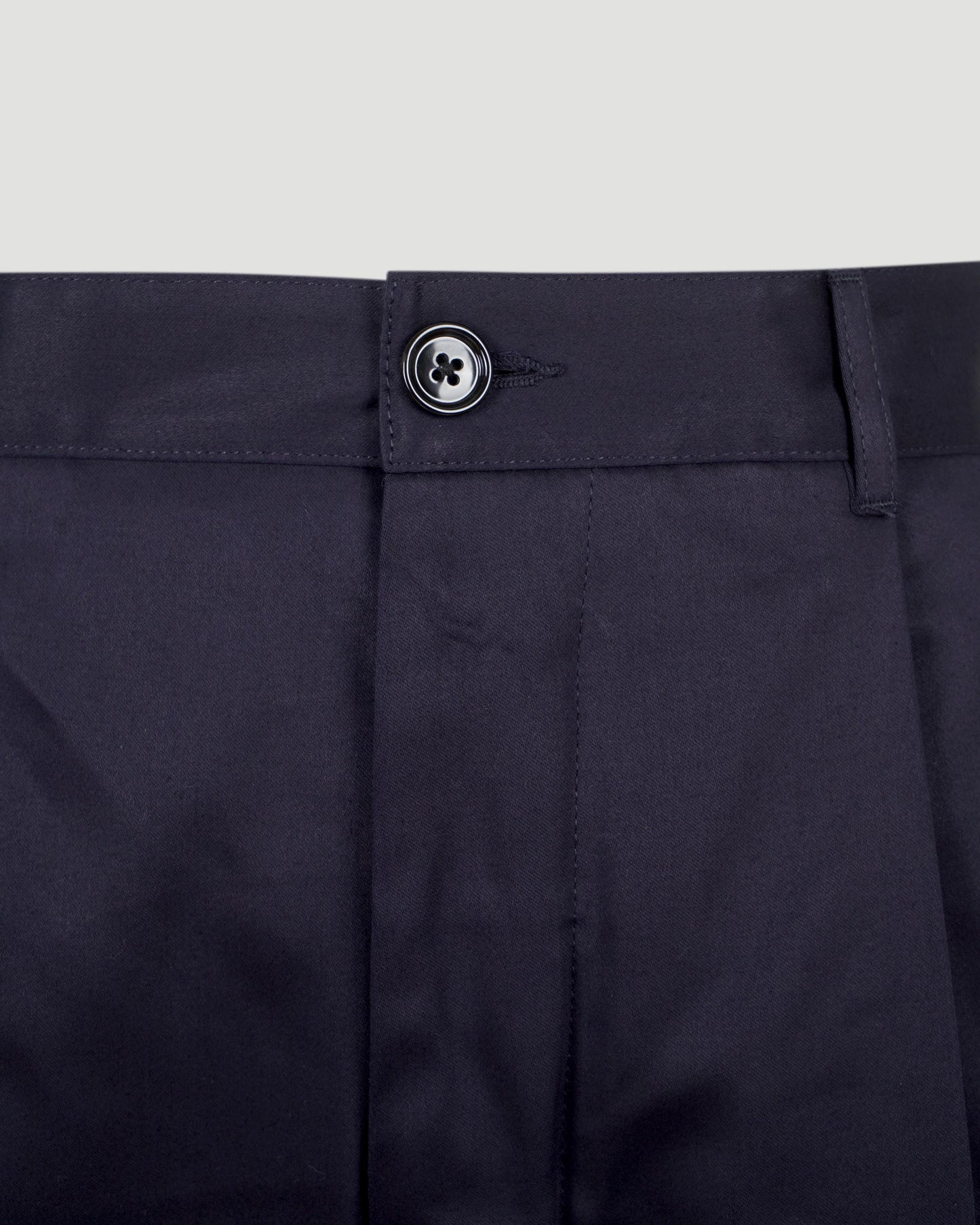 Cotton Carrot Oversized Trousers in Navy Blue