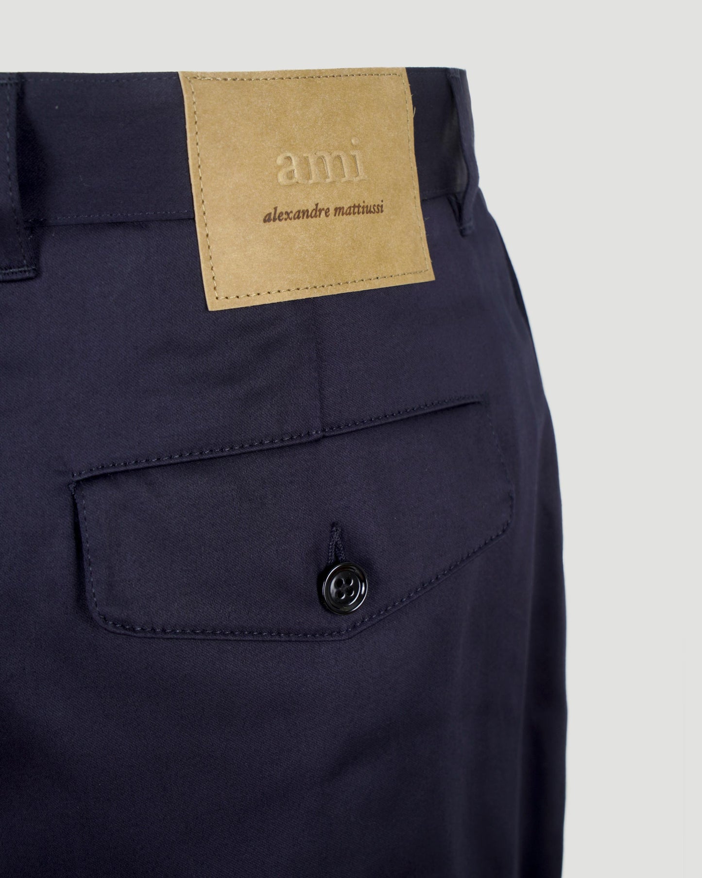 Cotton Carrot Oversized Trousers in Navy Blue