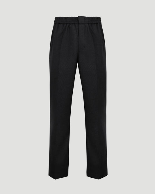 Wool Elasticated Waist Trousers in Anthracite