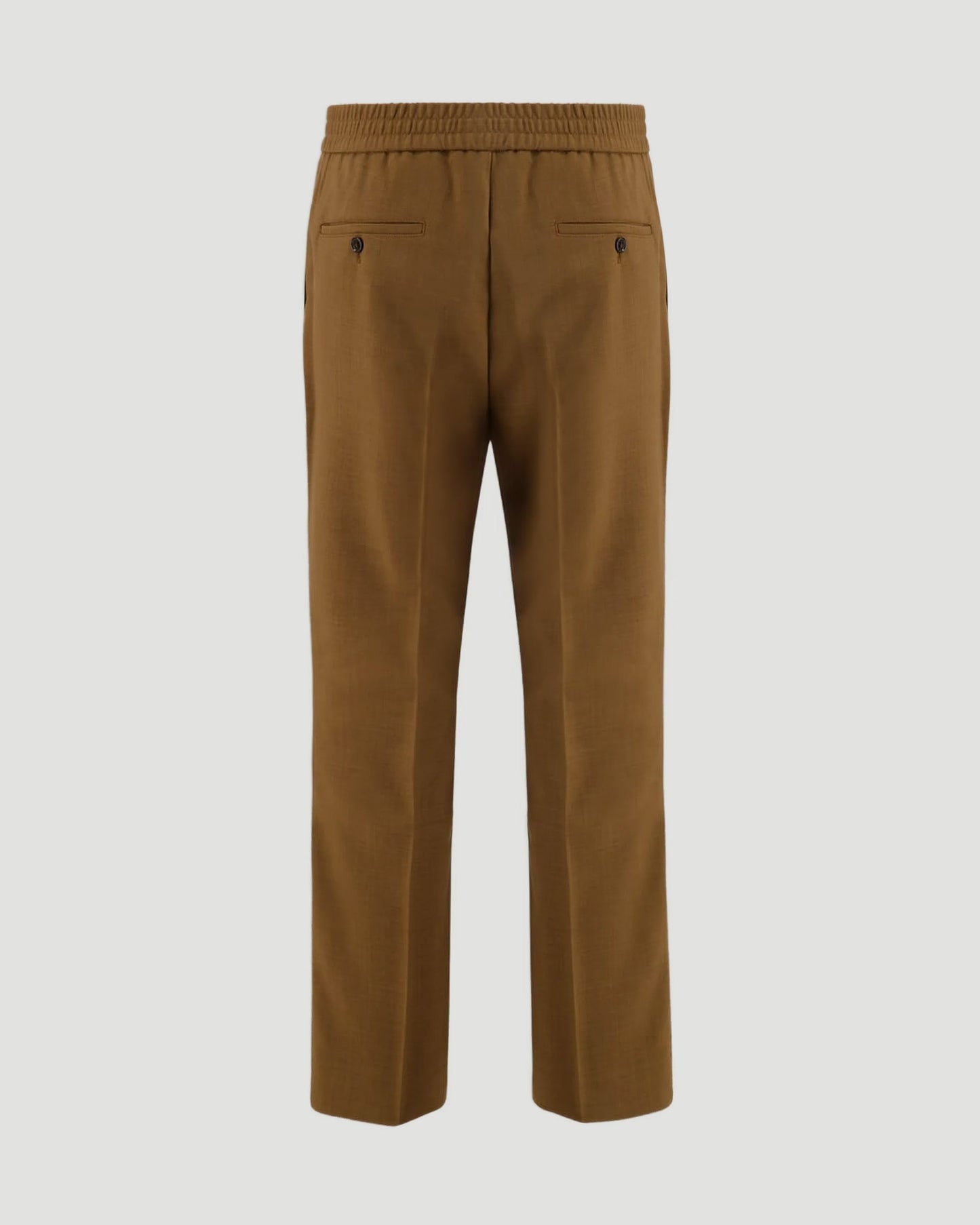 Wool Elasticated Waist Trousers in Hazelnut