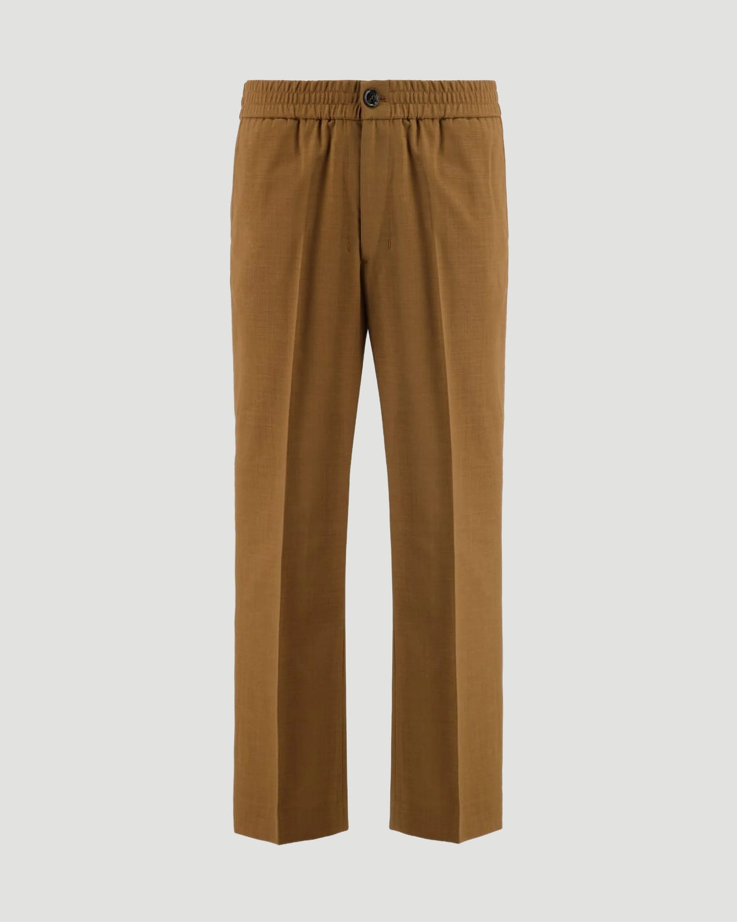 Wool Elasticated Waist Trousers in Hazelnut