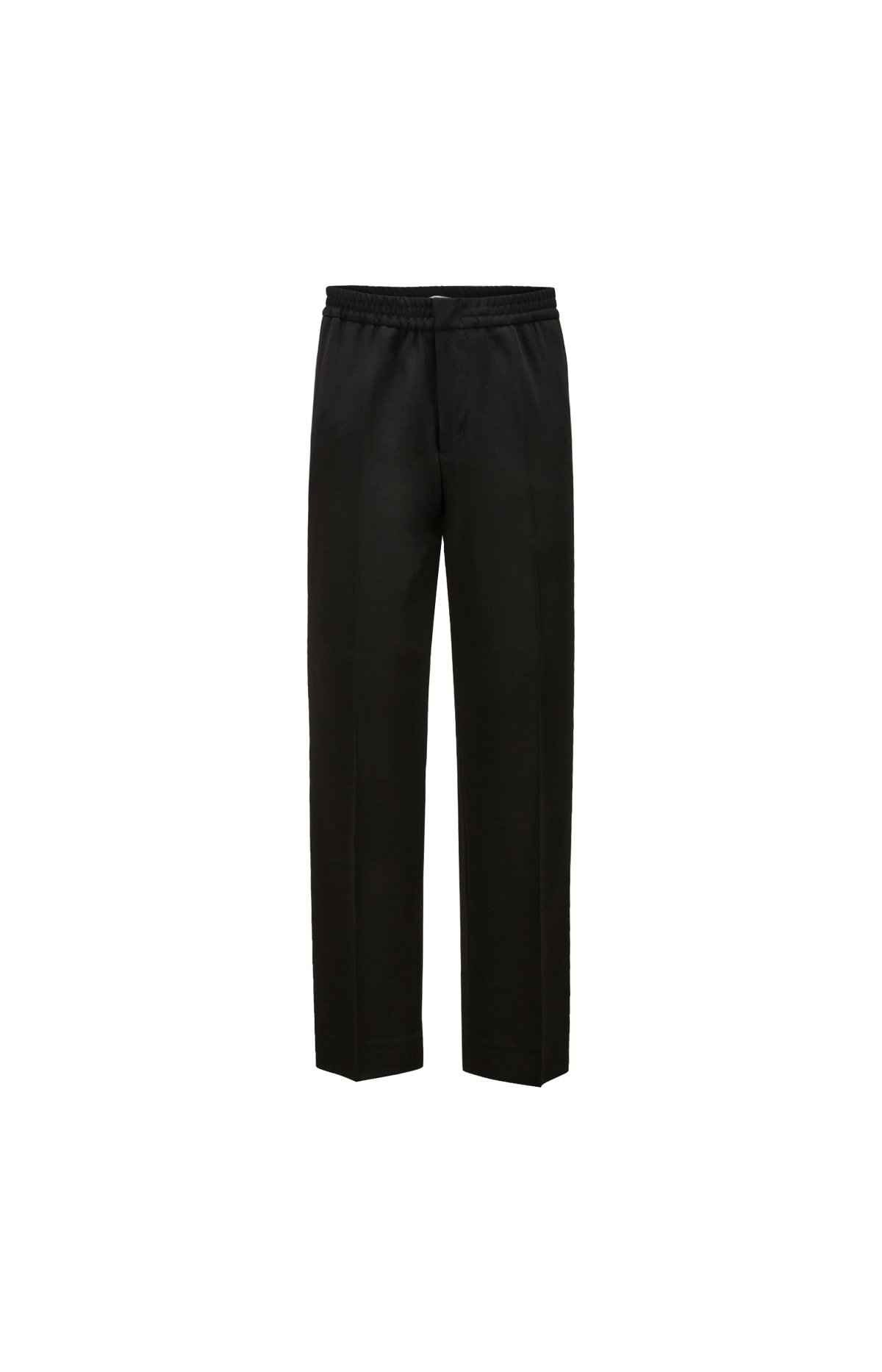 Ami Paris Elasticated-Waist Wool Trousers in Black — front view