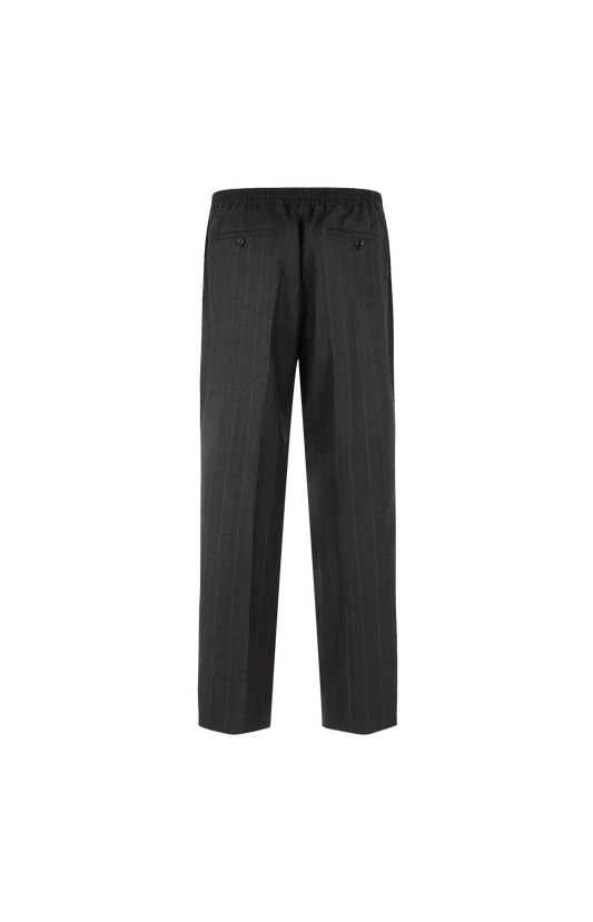 Ami Paris Elasticated-Waist Striped Wool Trousers in Grey — product photo 2