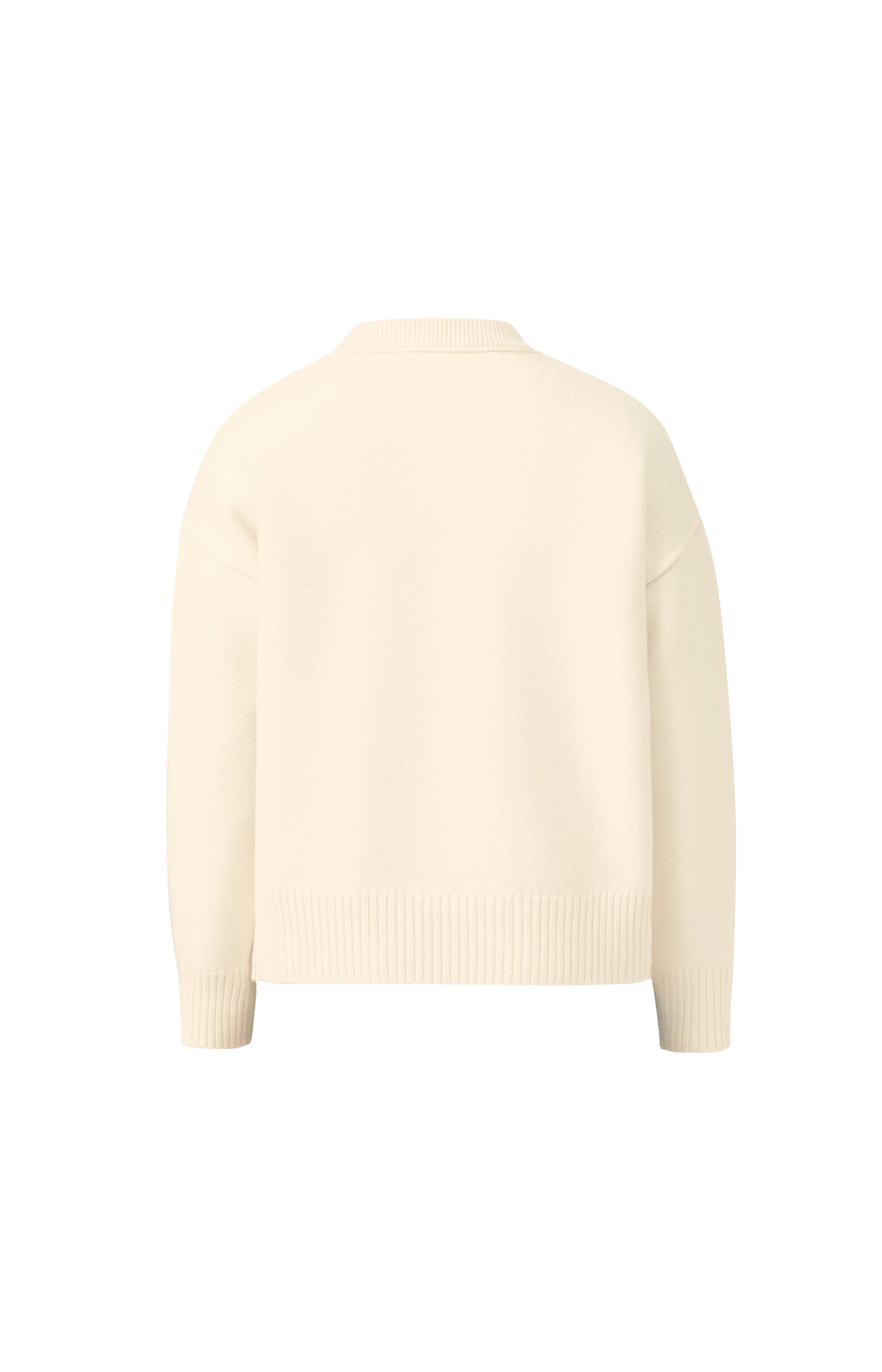 White Wool Ami De Coeur Crewneck Sweater