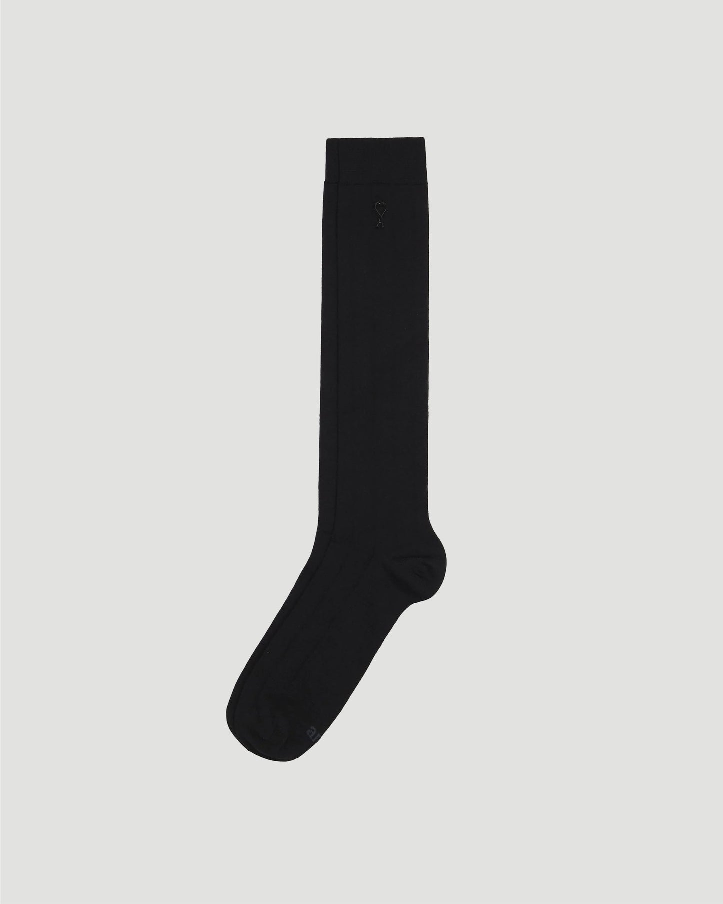 Ami Paris Ami Socks In Silk in Black — front view