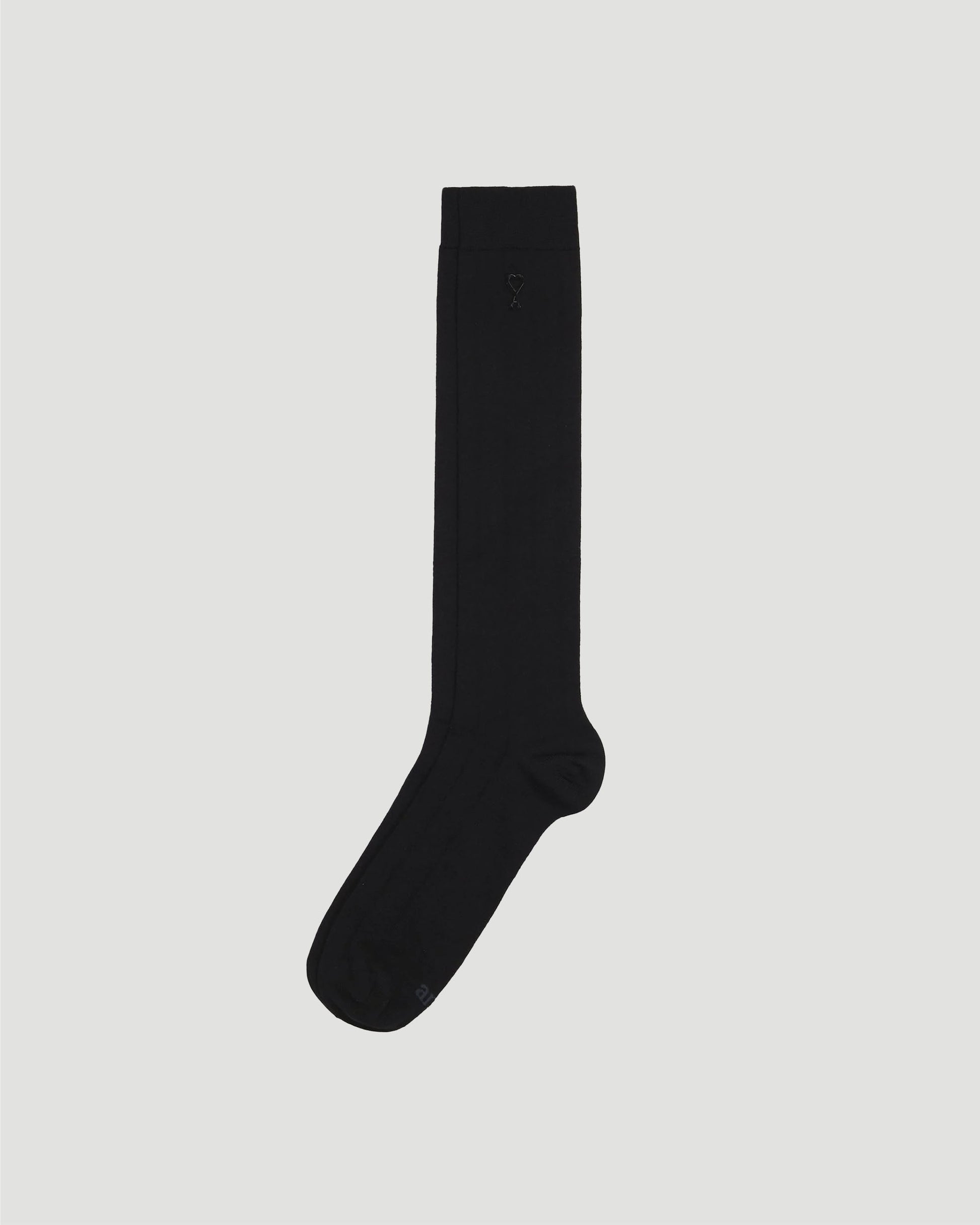 Ami Paris Ami Socks In Silk in Black — front view