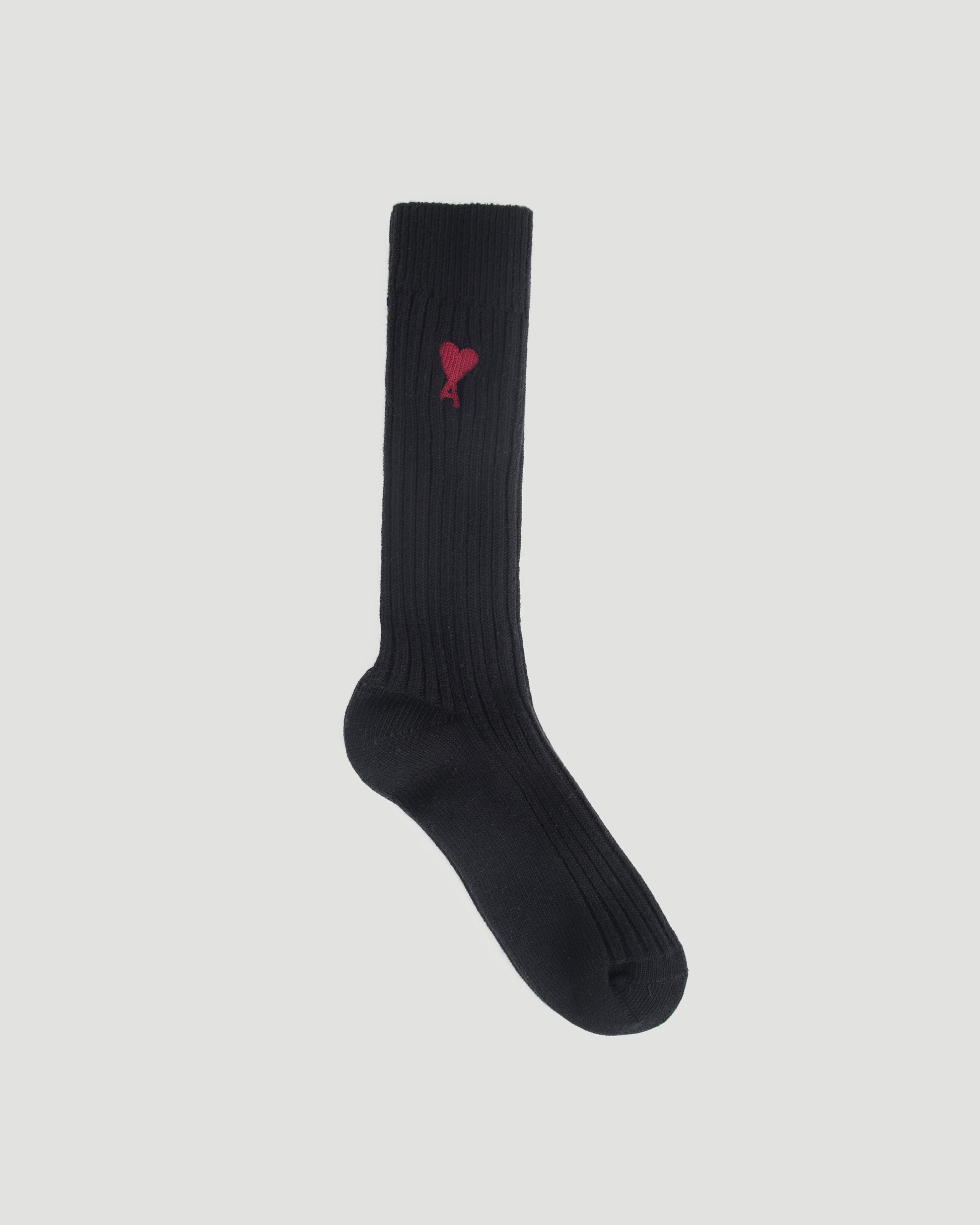 Ami Paris 3 PACK SOCKS AMI DE COEUR IN BLACK — front view