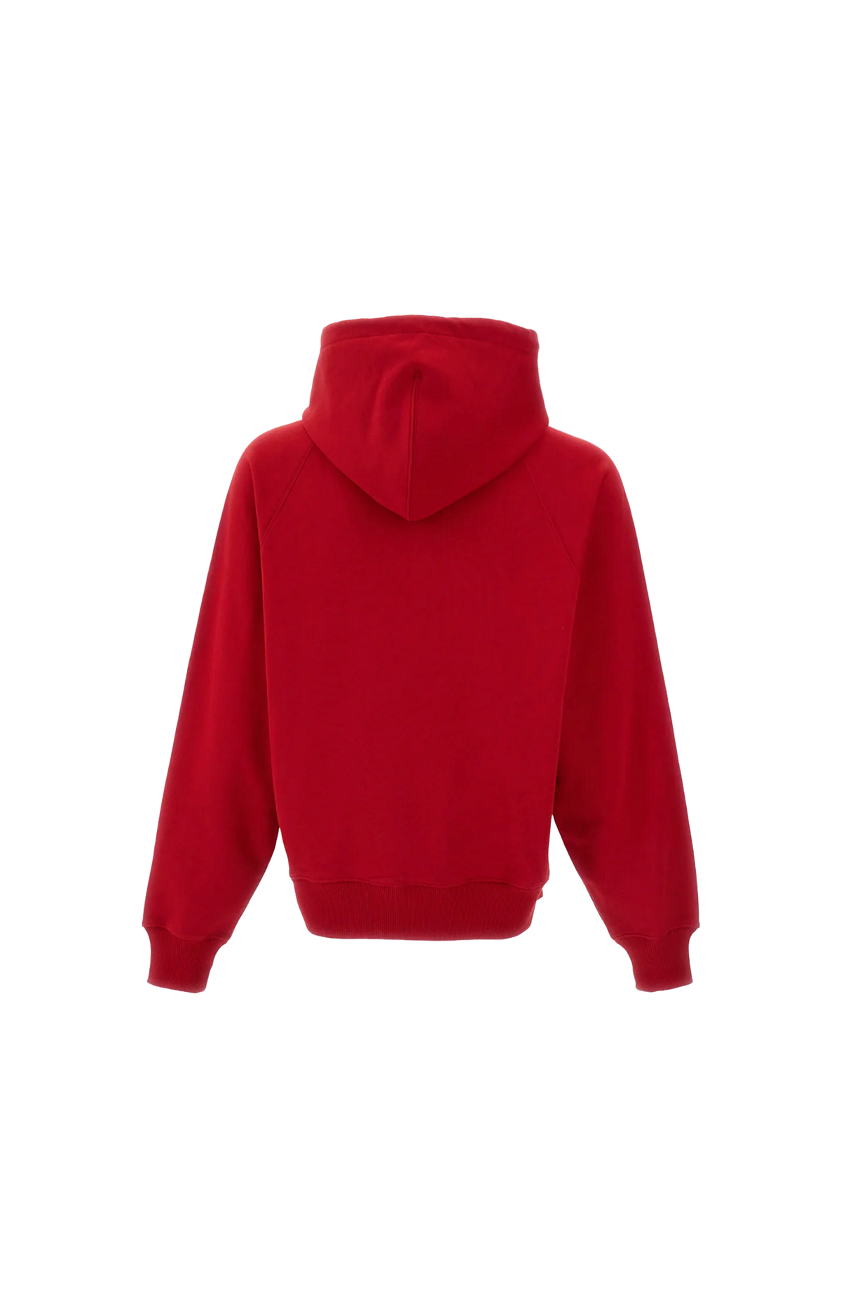 Cotton Hoodie with Ami Paris Embroidery in Red — product photo 2