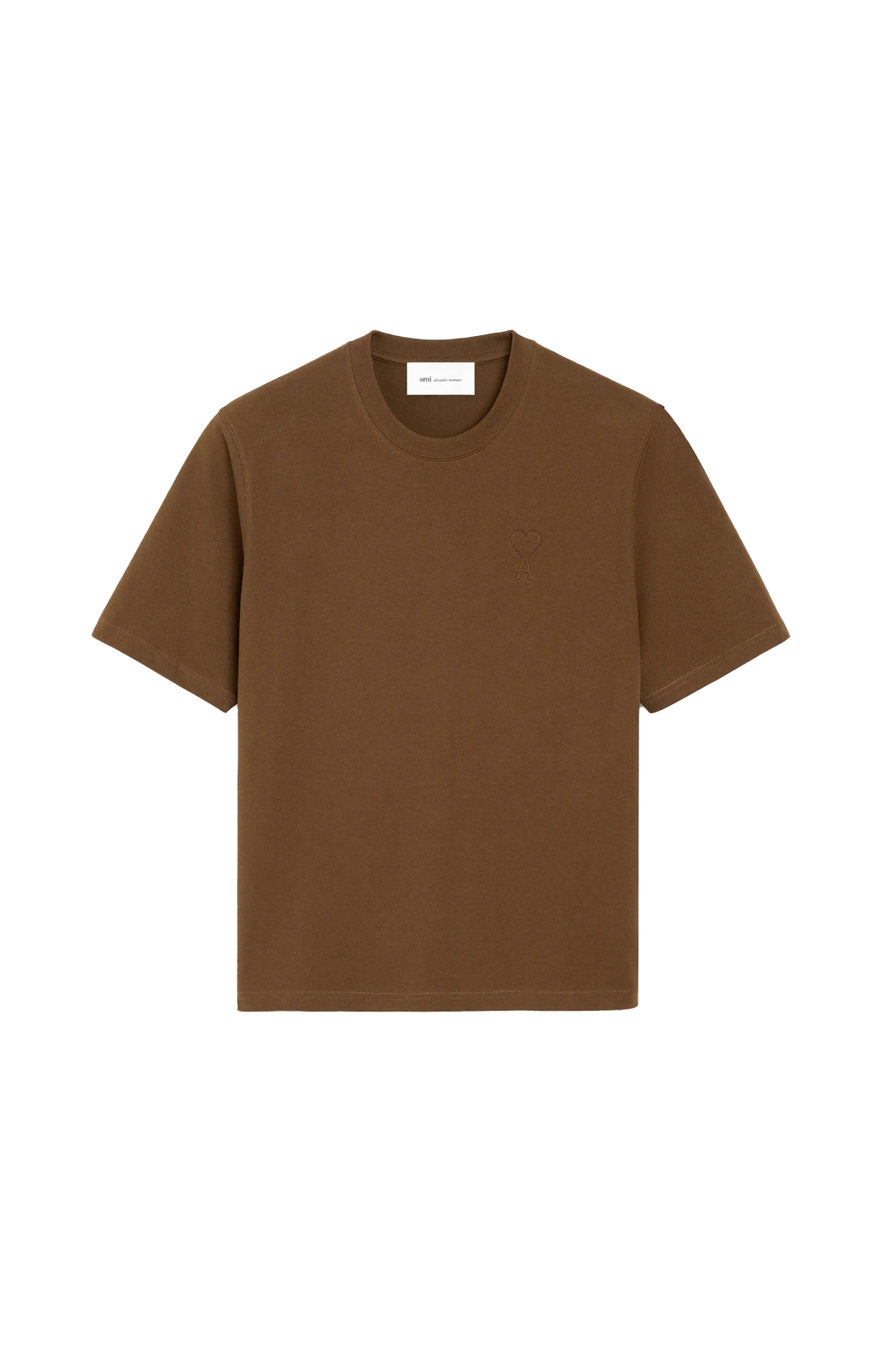 Brown Cotton T-Shirt with Embossed Ami de Coeur