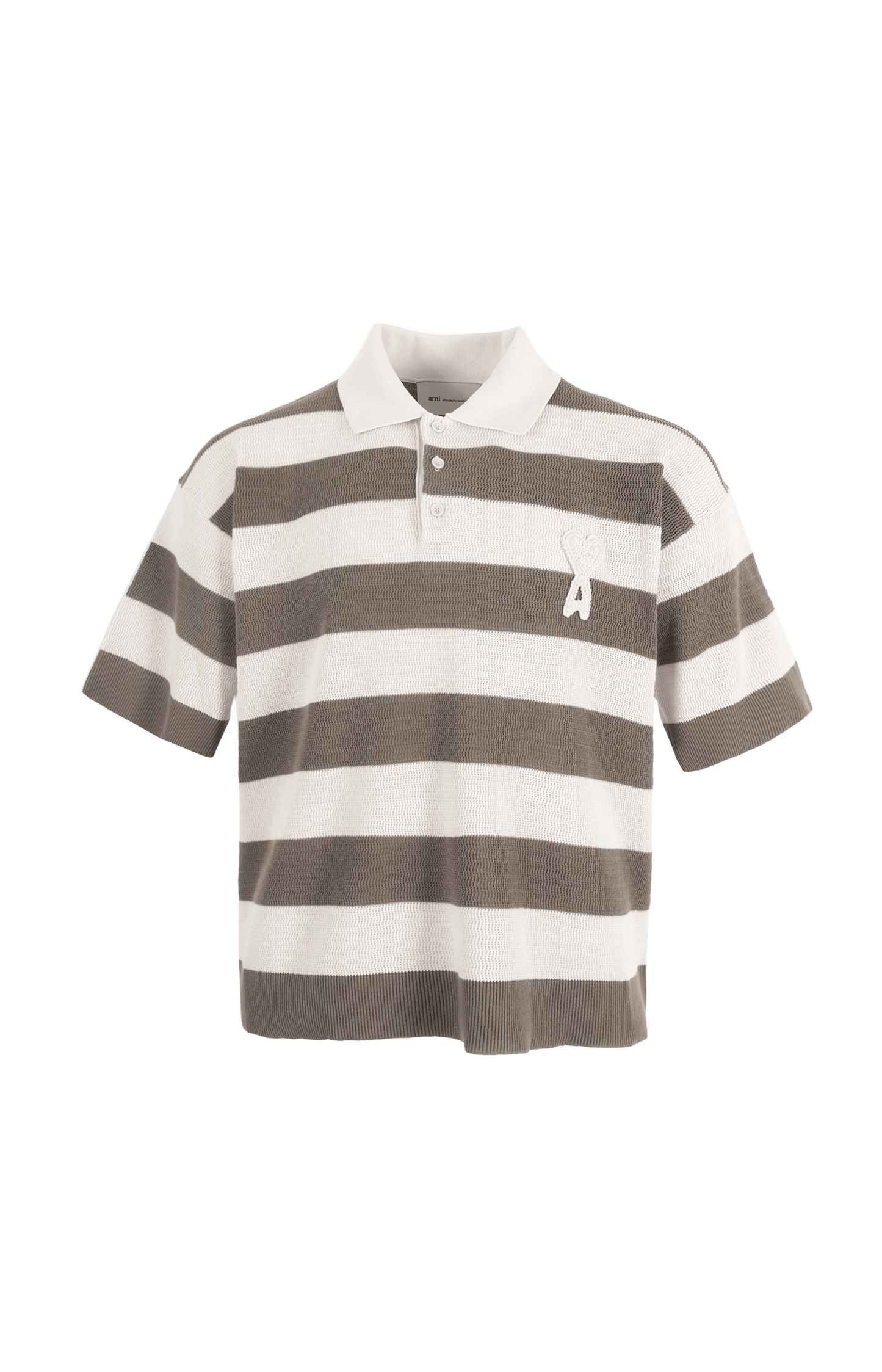 Polo in Ajouré Stripped Cotton Knit