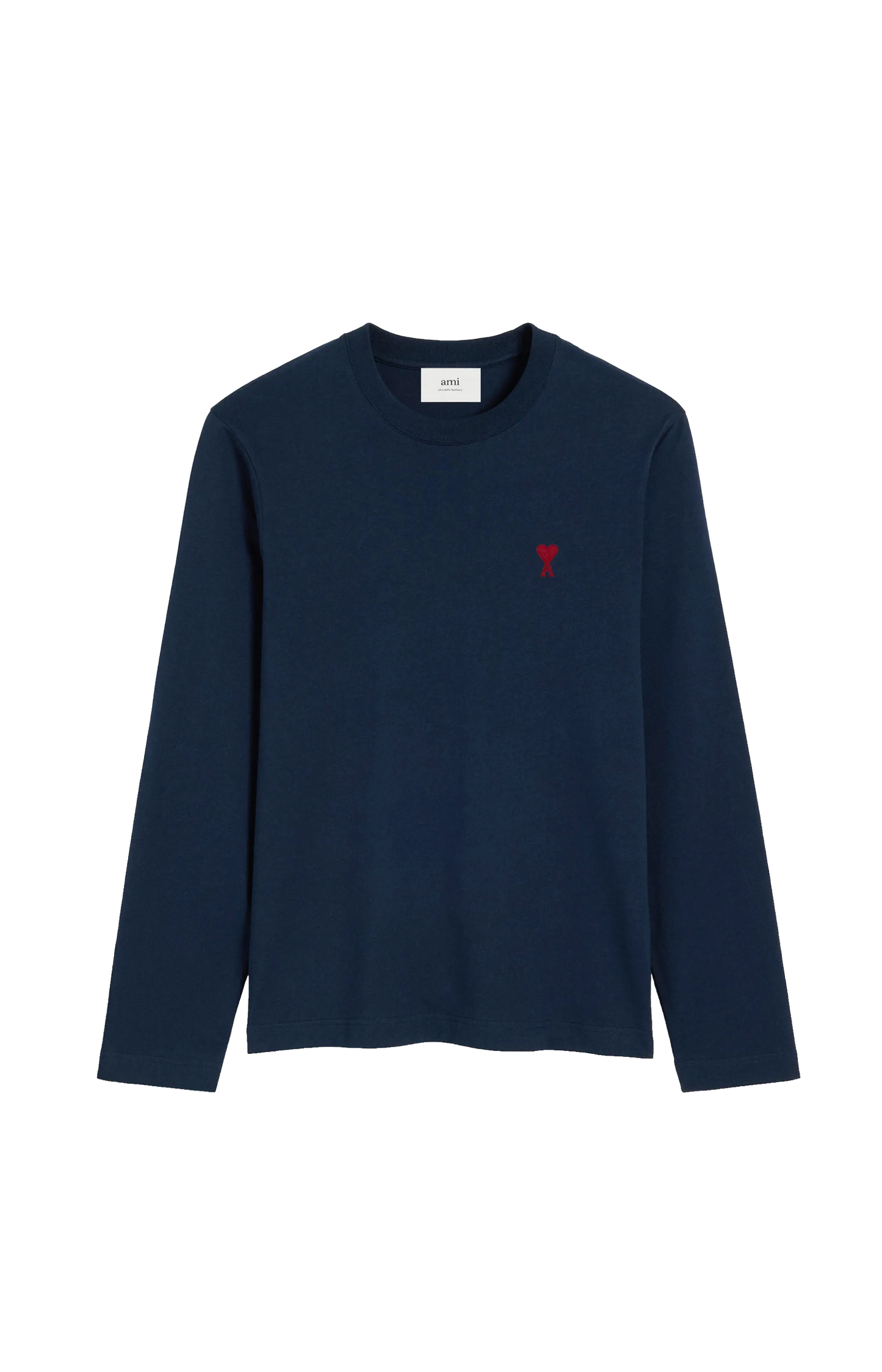 Navy Cotton Longsleeves T-Shirt with Ami De Coeur