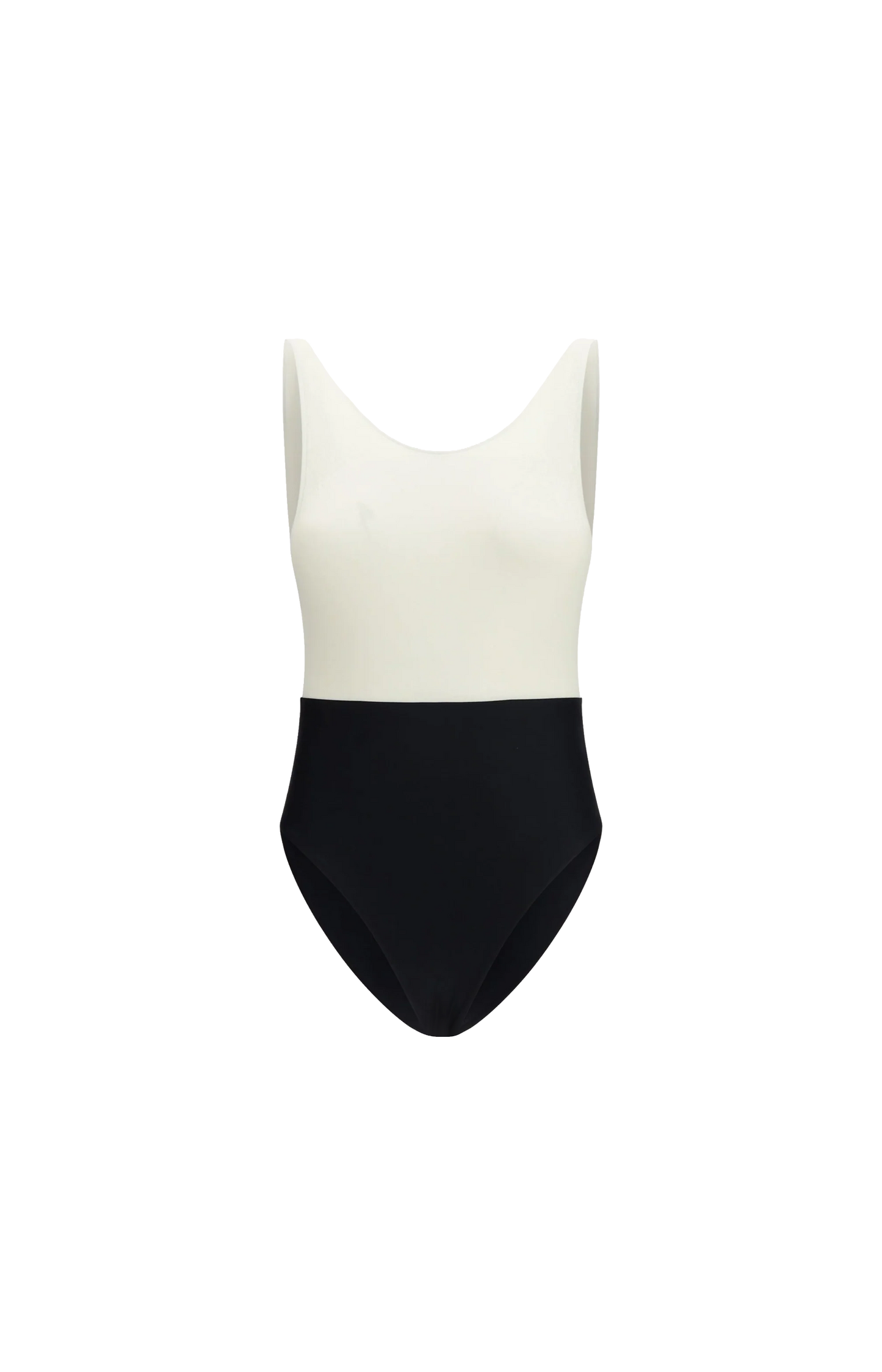 Black And White Nylon One Piece Swimsuit