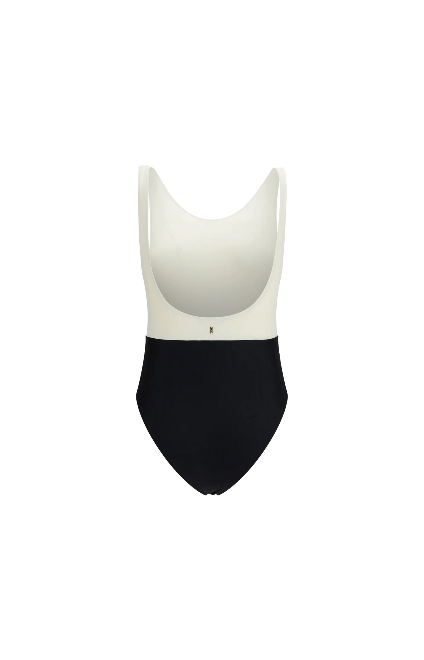 Black And White Nylon One Piece Swimsuit