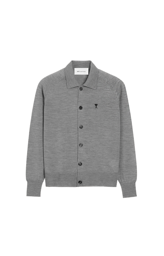 Cardigan in merino wool knit.