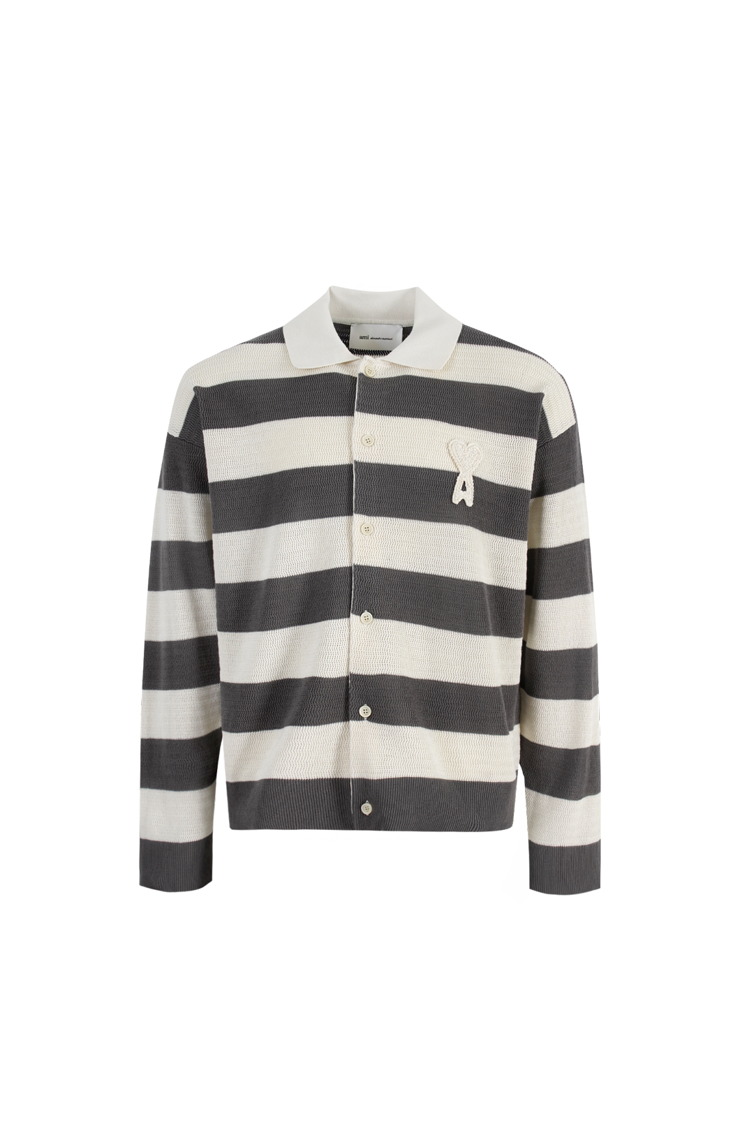 Cardigan in Ajouré Stripped Cotton Knit