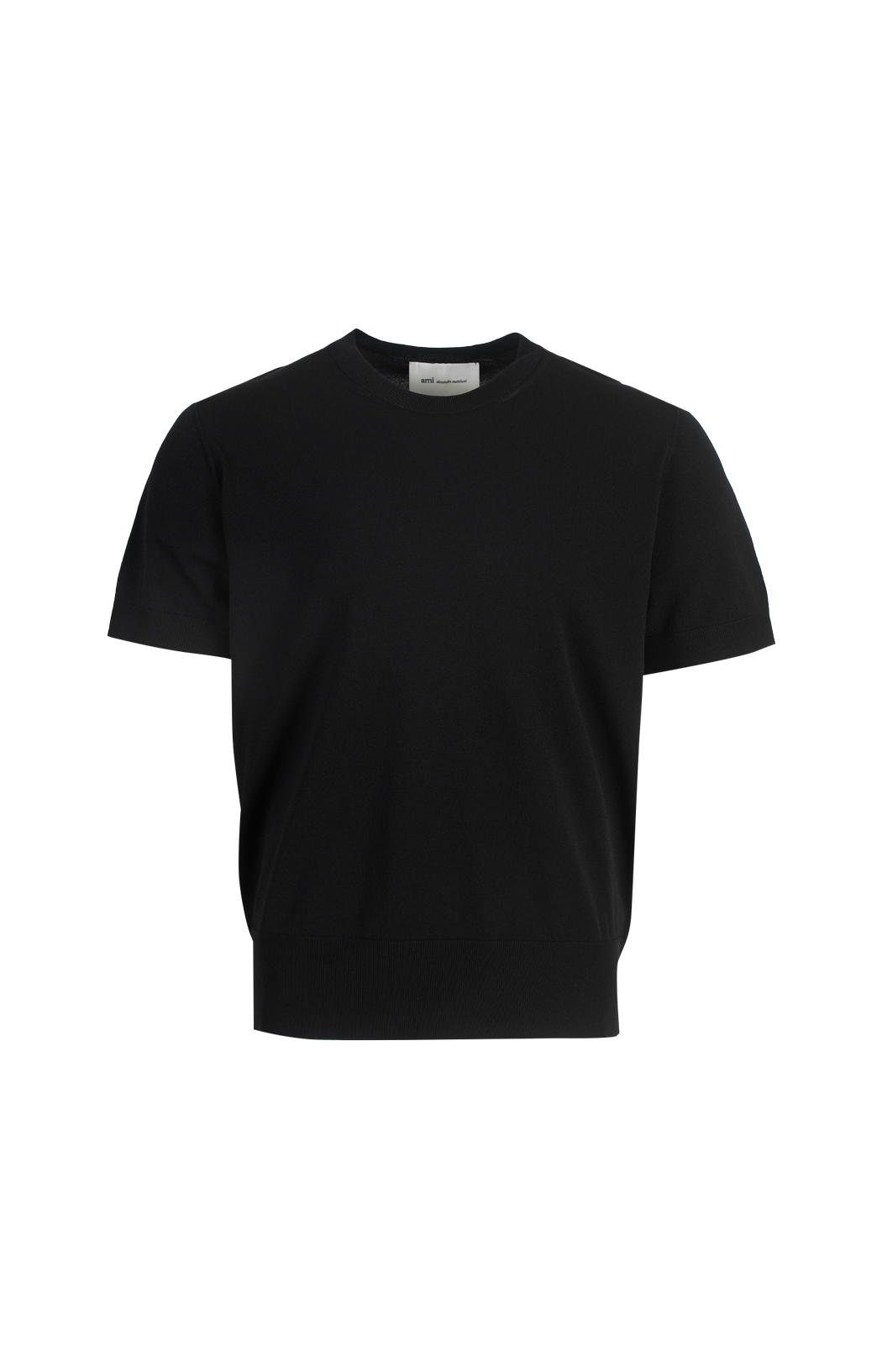 Black Wool Short Sleeves V Neck Sweater