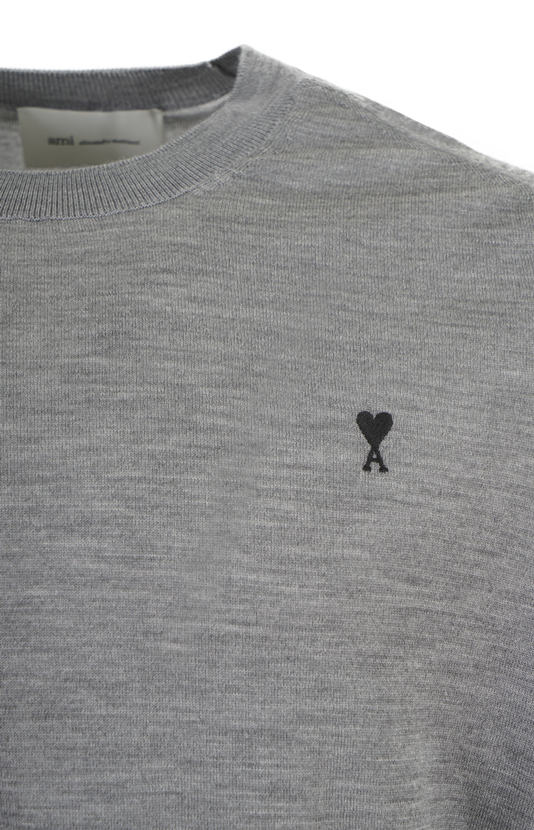 Grey Wool Crewneck Ami De Coeur Sweater